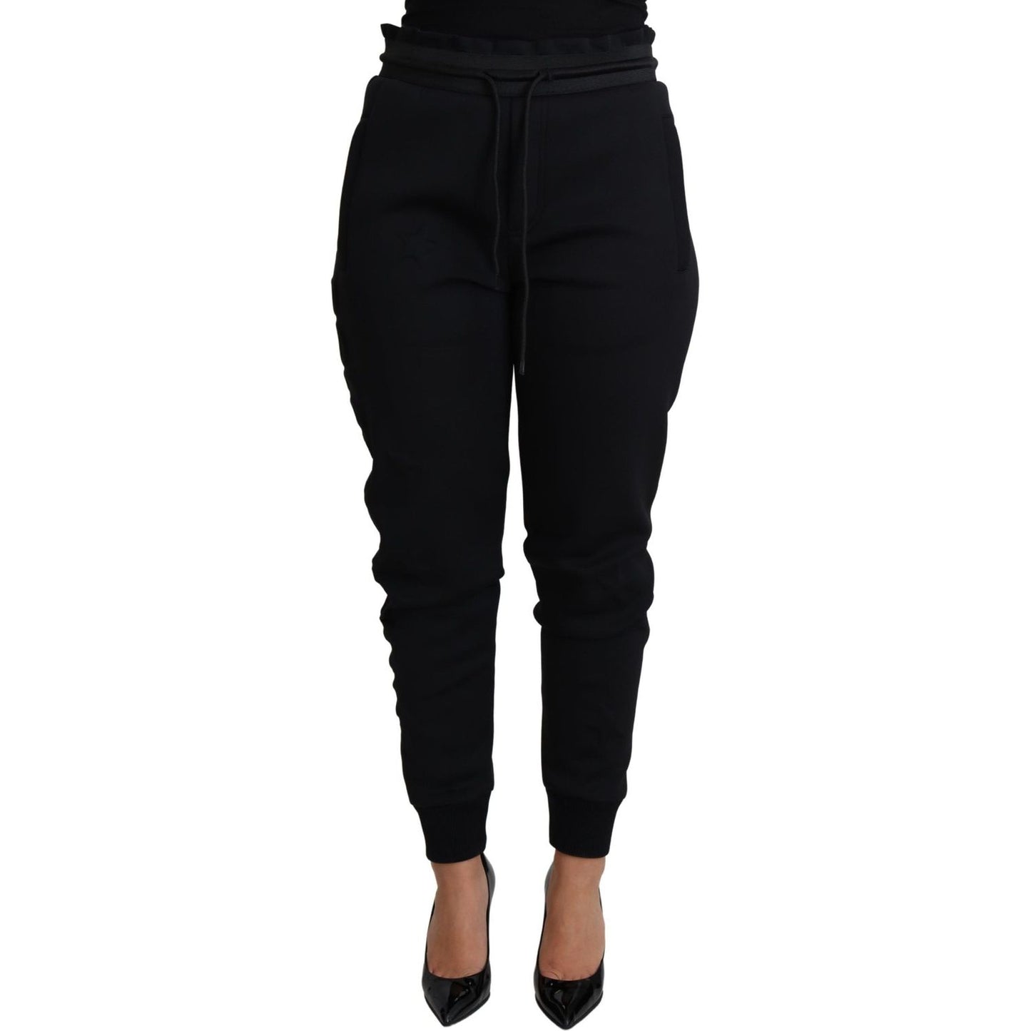 Dolce & Gabbana Black Polyester Neoprene Jogger Trouser Pants
