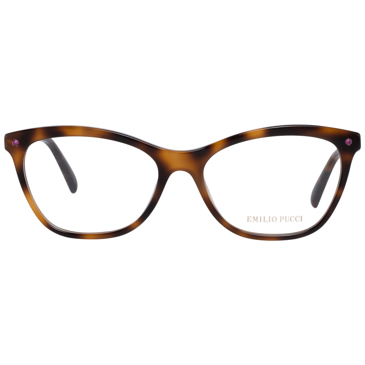 Emilio Pucci Brown Plastic Glasses (Frames) for women, full-rim style, 54-16-140 size, branded case included.