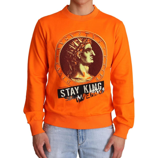 Dolce & Gabbana Orange King Ceasar Cotton Pullover Sweater TSH6390-44