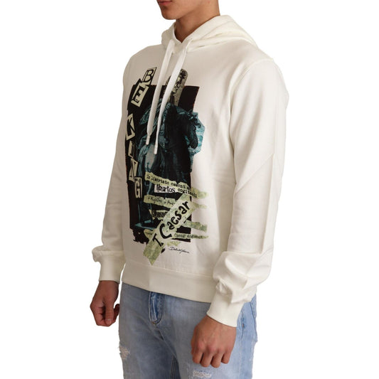 Dolce & Gabbana White King Ceasar Cotton Hooded Sweater TSH6396-IT50