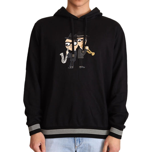 Dolce & Gabbana Black Cotton Hooded #dgfamily Sweater TSH6398-IT46