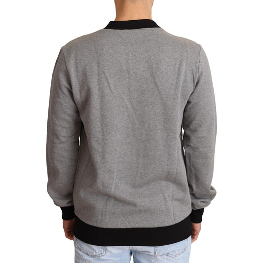Dolce & Gabbana Gray Crown King Cotton Pullover Sweater TSH6401-48