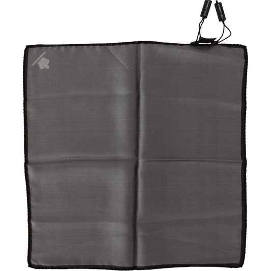 Dolce & Gabbana Gray 100% Silk Square Handkerchief Gray 100% Silk Square Handkerchief Silk Scarves