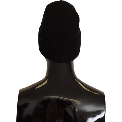 Dolce & Gabbana Black Wool Knit Women Winter Hat Beanie Hat
