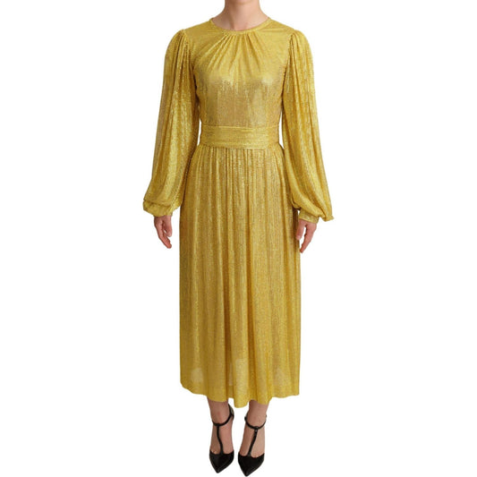 Dolce & Gabbana Crystal Embellished Pleated Maxi Dress DR2716 -38