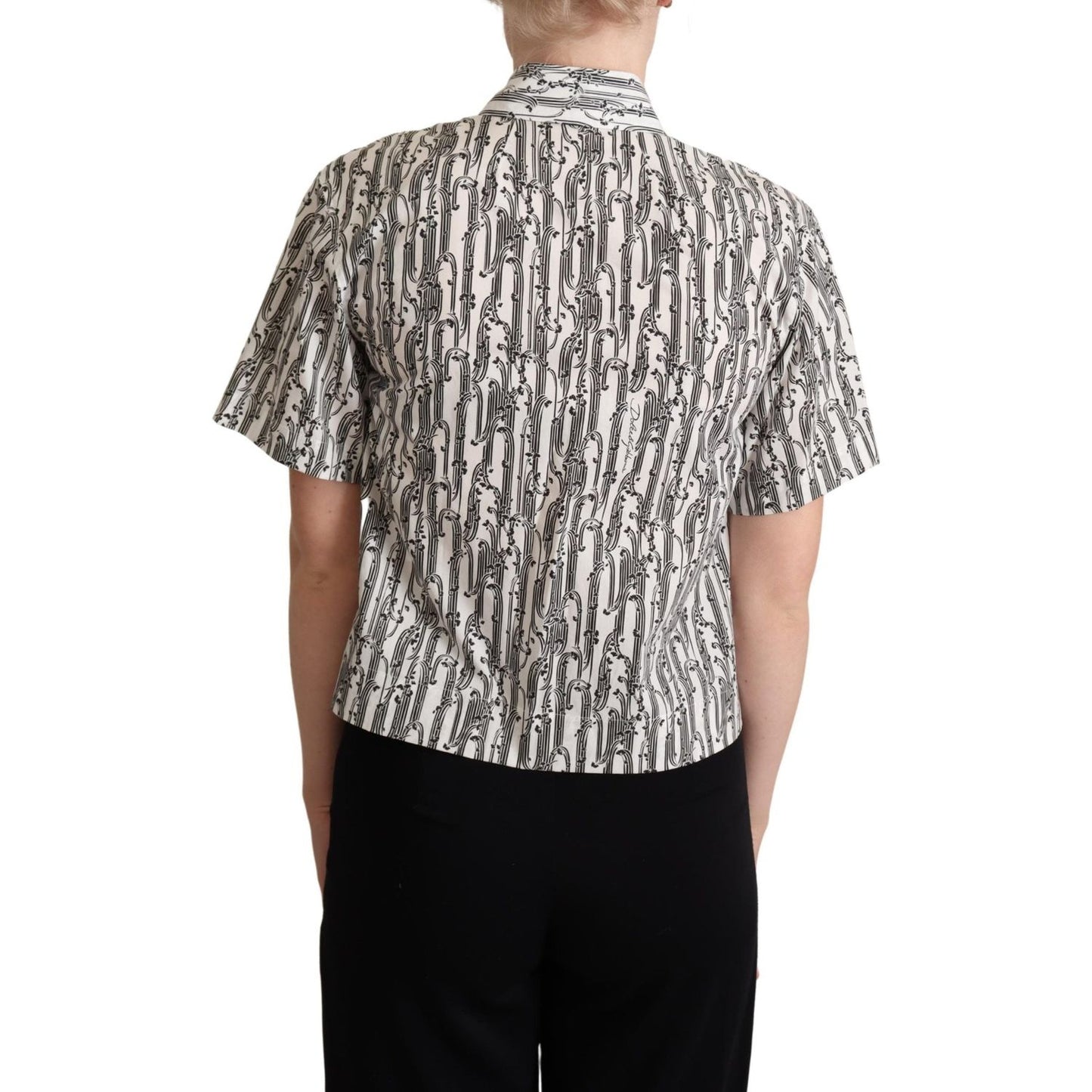 Dolce & Gabbana White Floral Collared Blouse Shirt TSH5974 -38