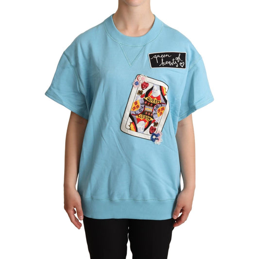 Dolce & Gabbana BLue Queen Of Hearts Card Sweater T-shirt TSH6681-38