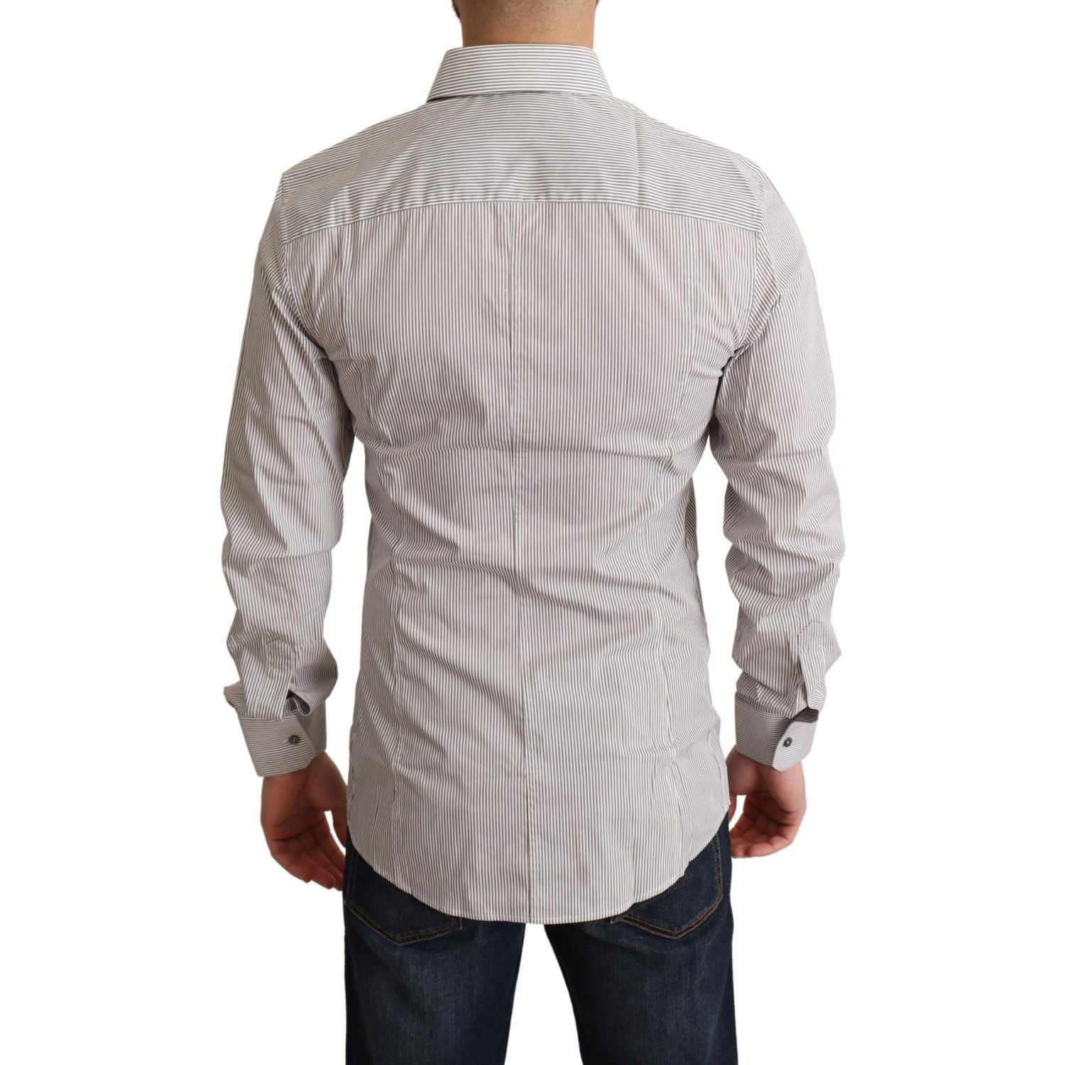 Dolce & Gabbana Gray Cotton Slim Fit Mens SICILY Shirt