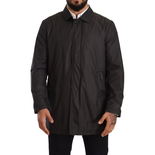 Dolce & Gabbana Black Polyester Mens Trench Coat Jacket JKT2924-44