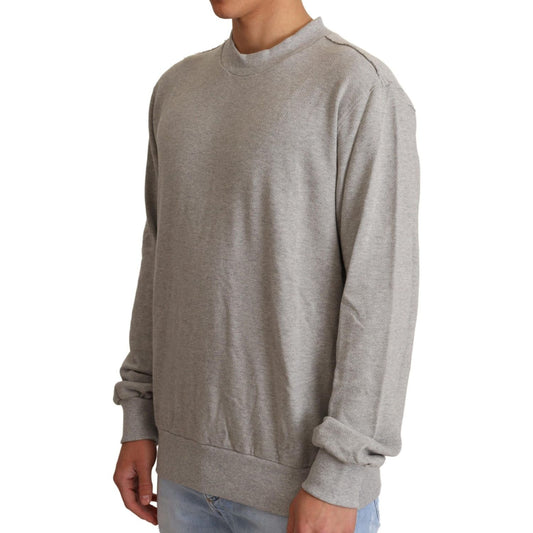 Dolce & Gabbana Gray Cotton Crewneck Pullover Sweater TSH6358-50
