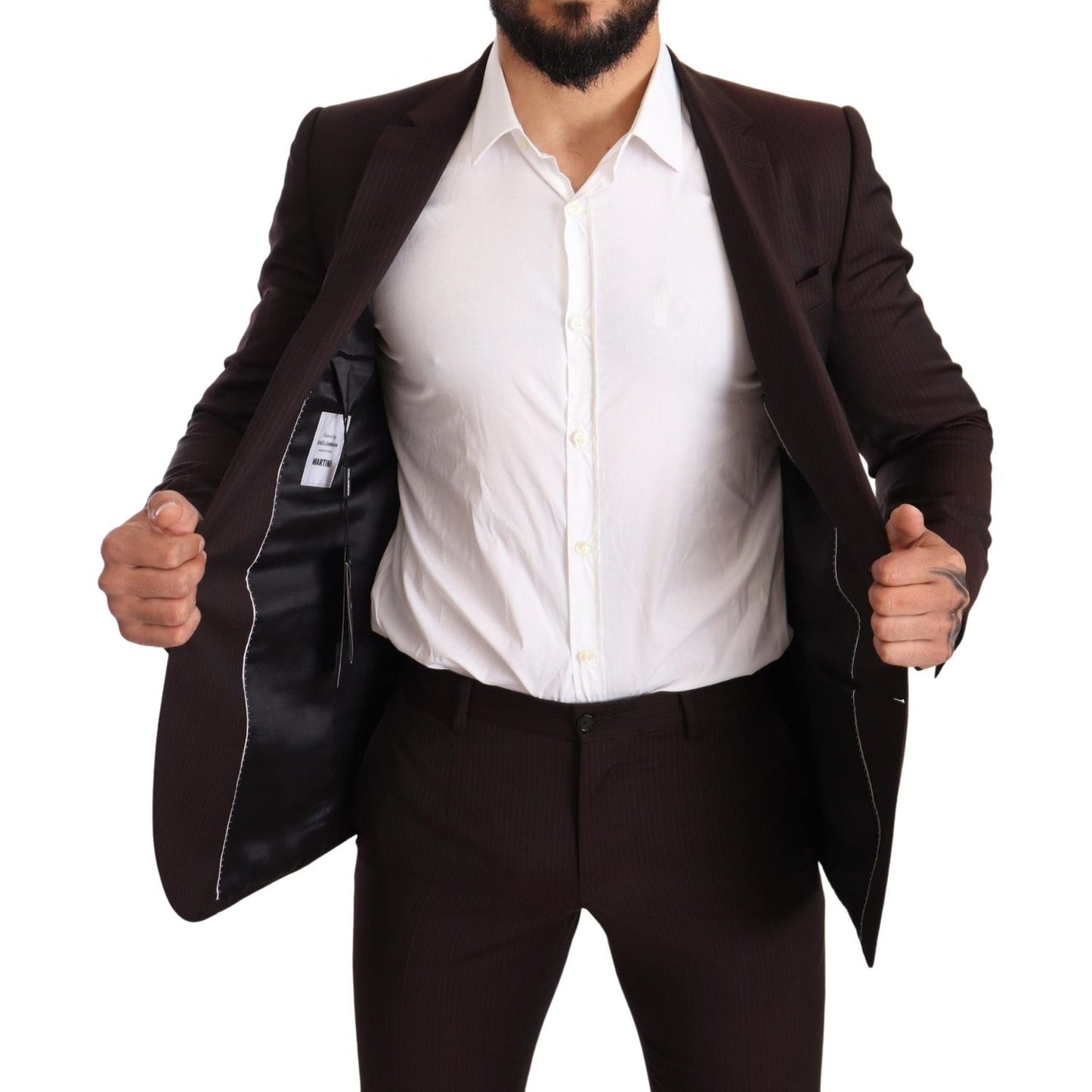 Dolce & Gabbana Bordeaux Wool MARTINI Slim Fit Suit Suit