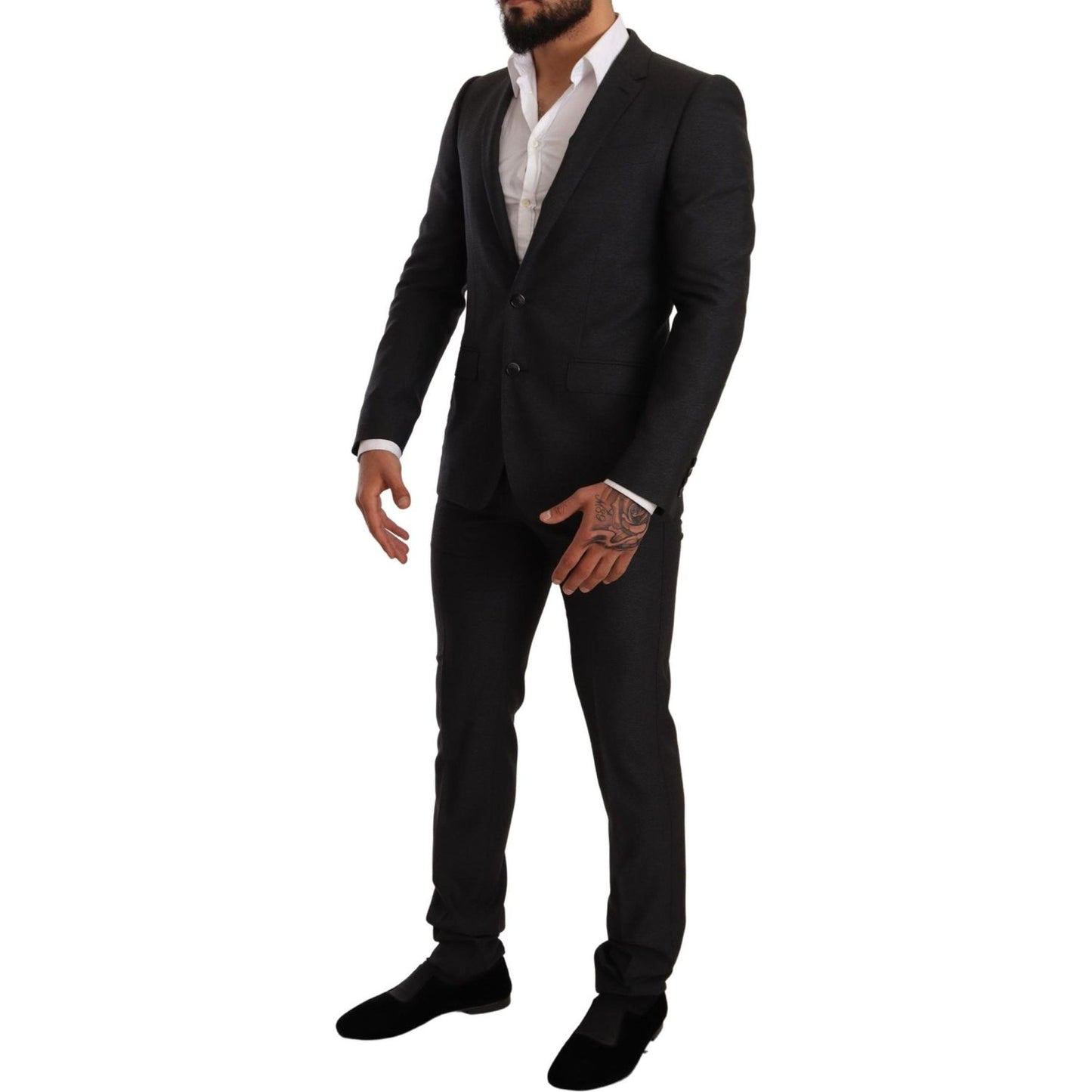 Dolce & Gabbana Gray Wool MARTINI Slim Fit Set Suit