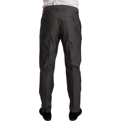 Dolce & Gabbana Gray Metallic MARTINI Slim Fit Set Suit
