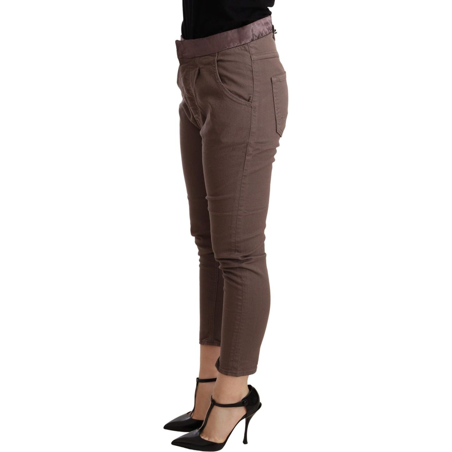 CYCLE Brown Mid Waist Cropped Skinny Stretch Trouser PAN71177 -25