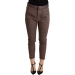 CYCLE Brown Mid Waist Cropped Skinny Stretch Trouser PAN71177 -25
