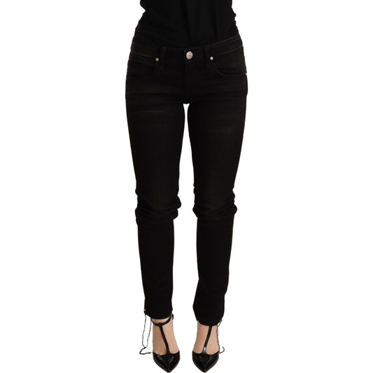 Acht Black Low Waist Skinny Denim Trouser WOMAN TROUSERS