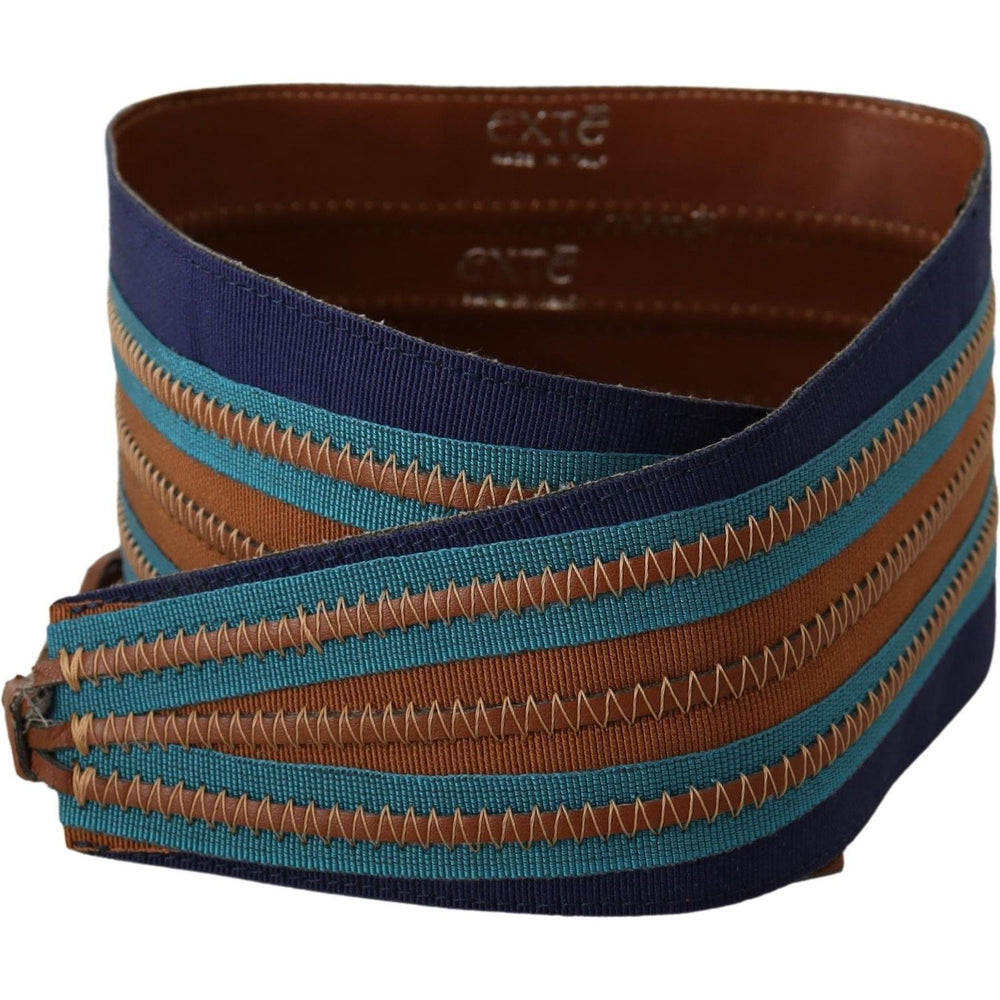 Exte Brown Leather Wide Waistband Tie Fastening Belt BEL8098
