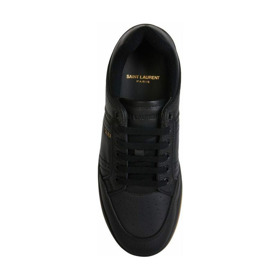 Saint Laurent Elegant Black Low-Top Leather Sneakers MAN SNEAKERS