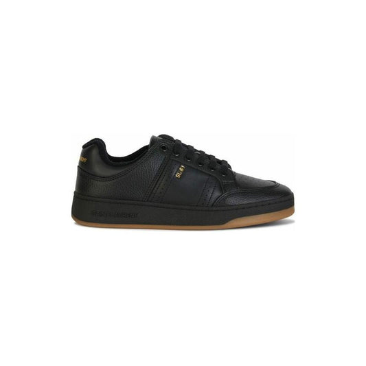 Saint Laurent Elegant Black Low-Top Leather Sneakers MAN SNEAKERS