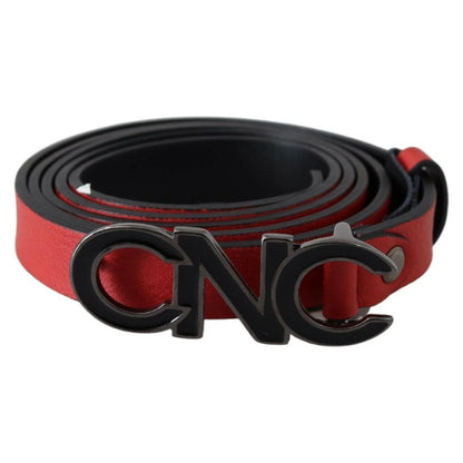 Costume National Red Reversible Leather Logo Belt WOMAN BELTS