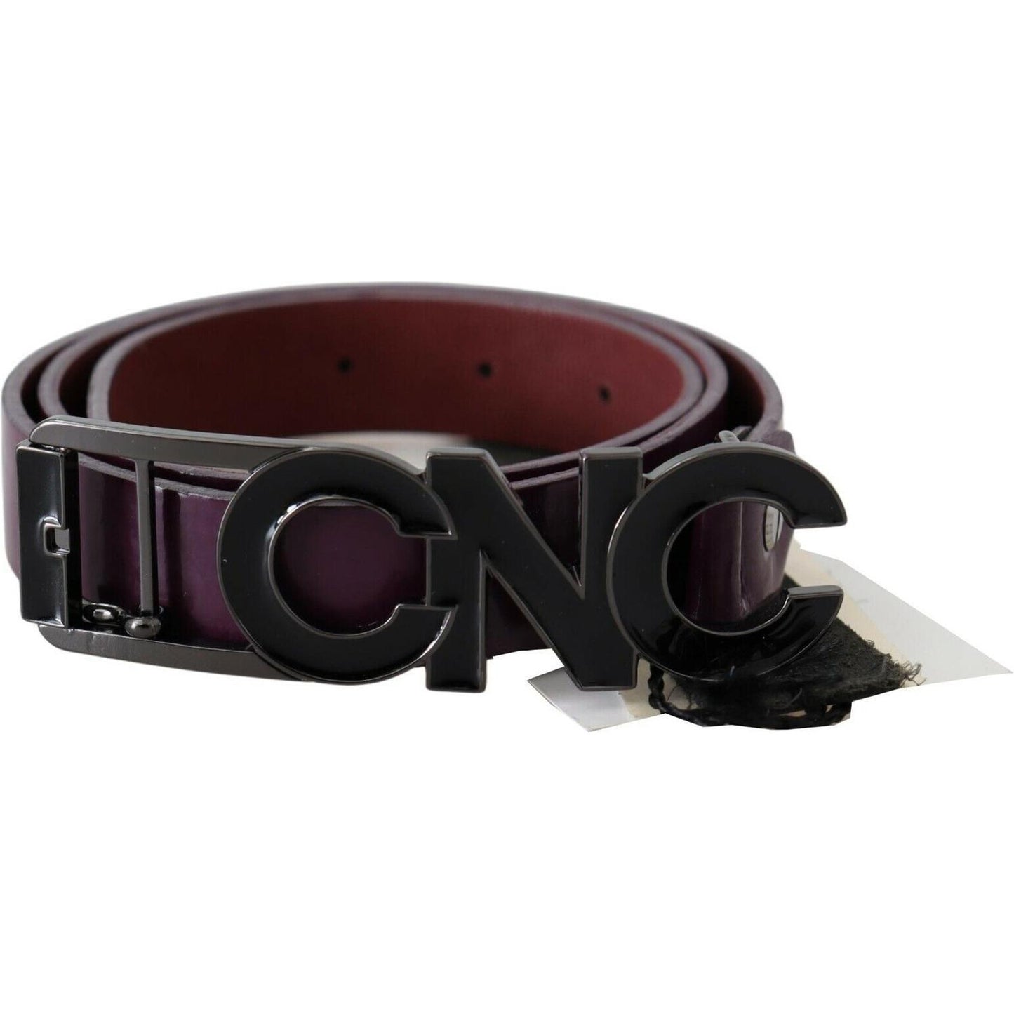 Costume National Brown Leather Large Logo Letter Buckle Belt BEL61070- 85
