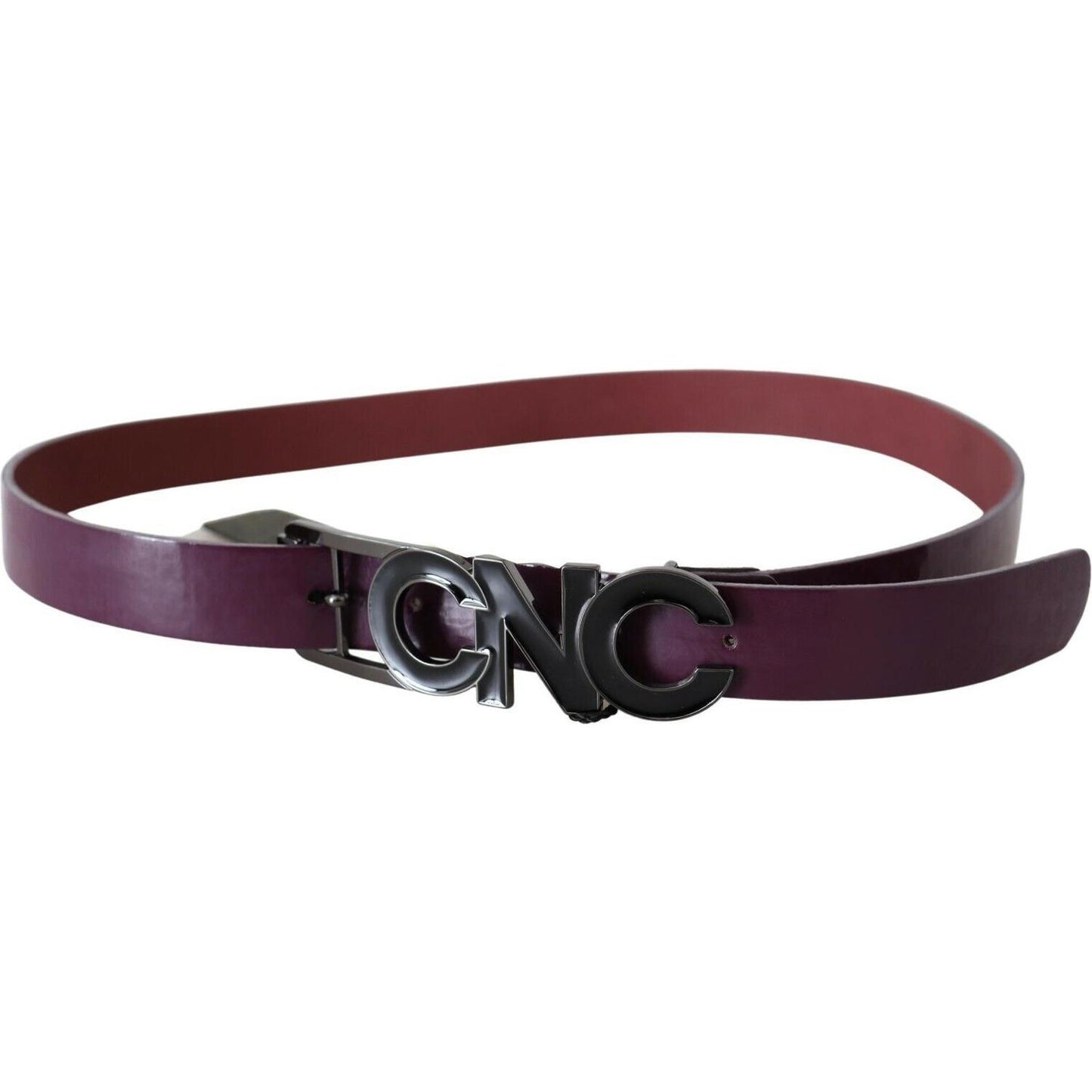 Costume National Brown Leather Large Logo Letter Buckle Belt BEL61070- 85