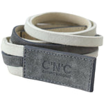 Costume National Chic White Leather Logo Belt WOMAN BELTS Costume National Dim Gray
