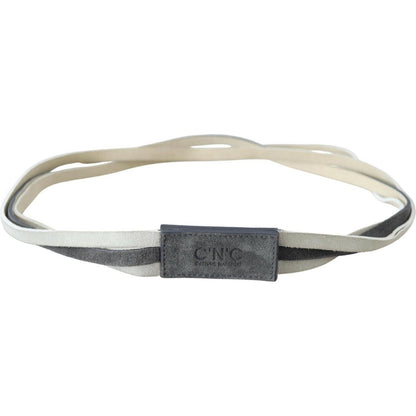 Costume National White Velvet Square Logo Design Waist Belt WOMAN BELTS