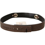 Costume National Brown Leather Silver Fastening Belt BEL61021 - 80