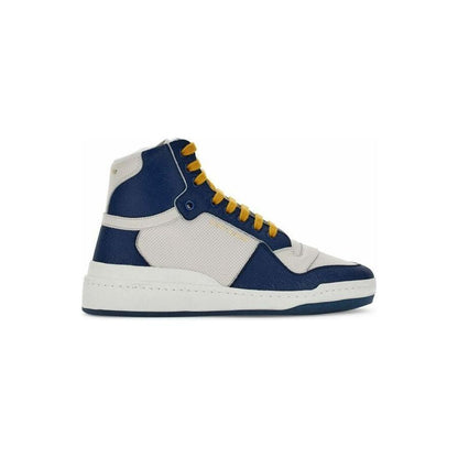 Saint Laurent Elevate Your Style with Mid-Top Blue Luxury Sneakers MAN SNEAKERS