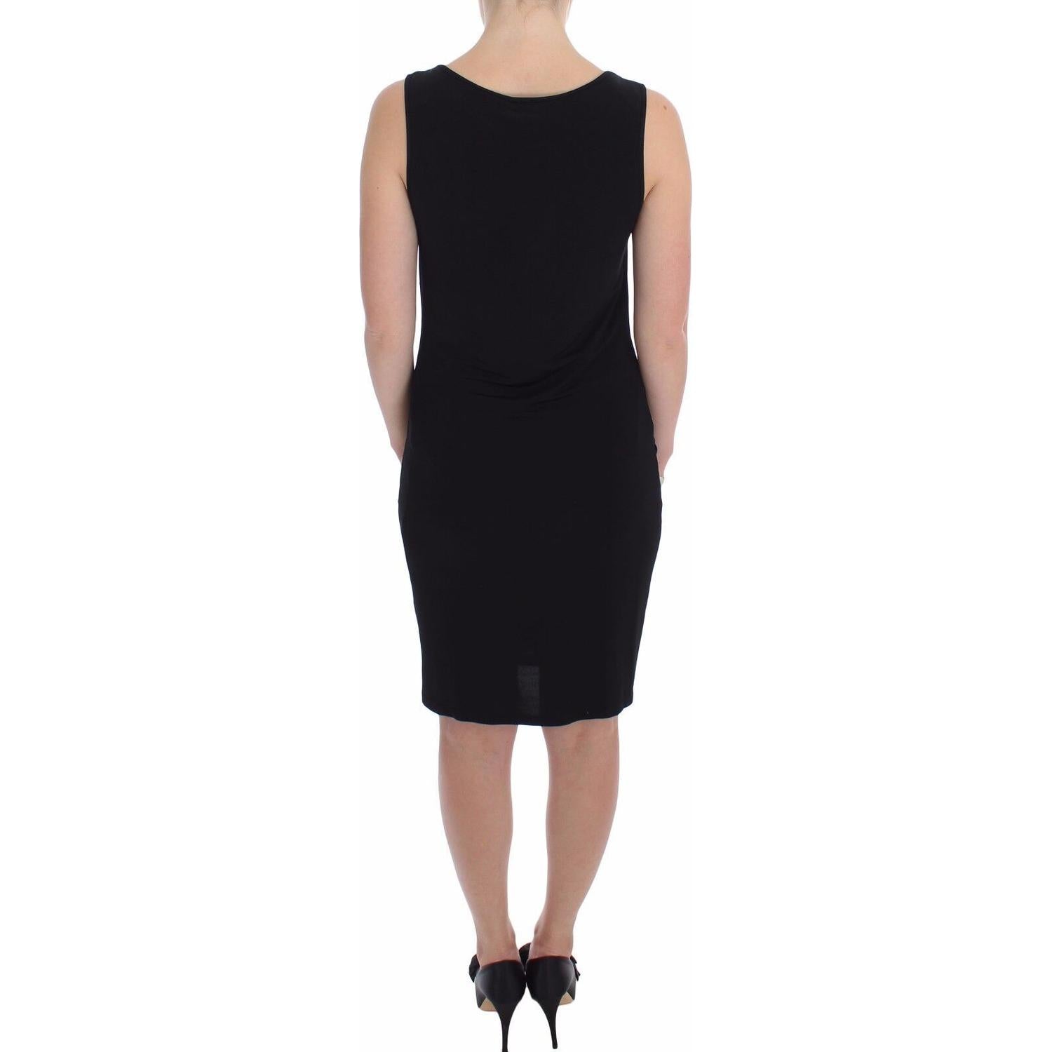 Roccobarocco Black Stretch Wiggle Pencil Sheath Bodycon Dress