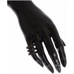 Nialaya Black CZ Rhodium 925 Silver Ring Ring