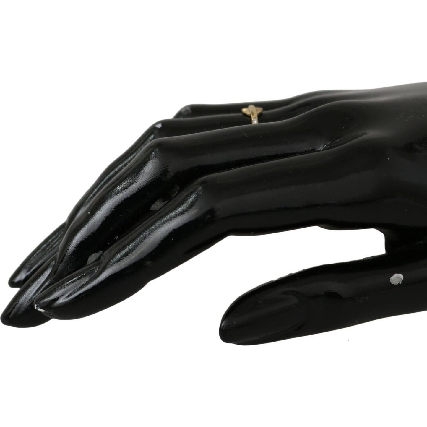 Nialaya Gold Feather Clear CZ 925 Silver Women Ring