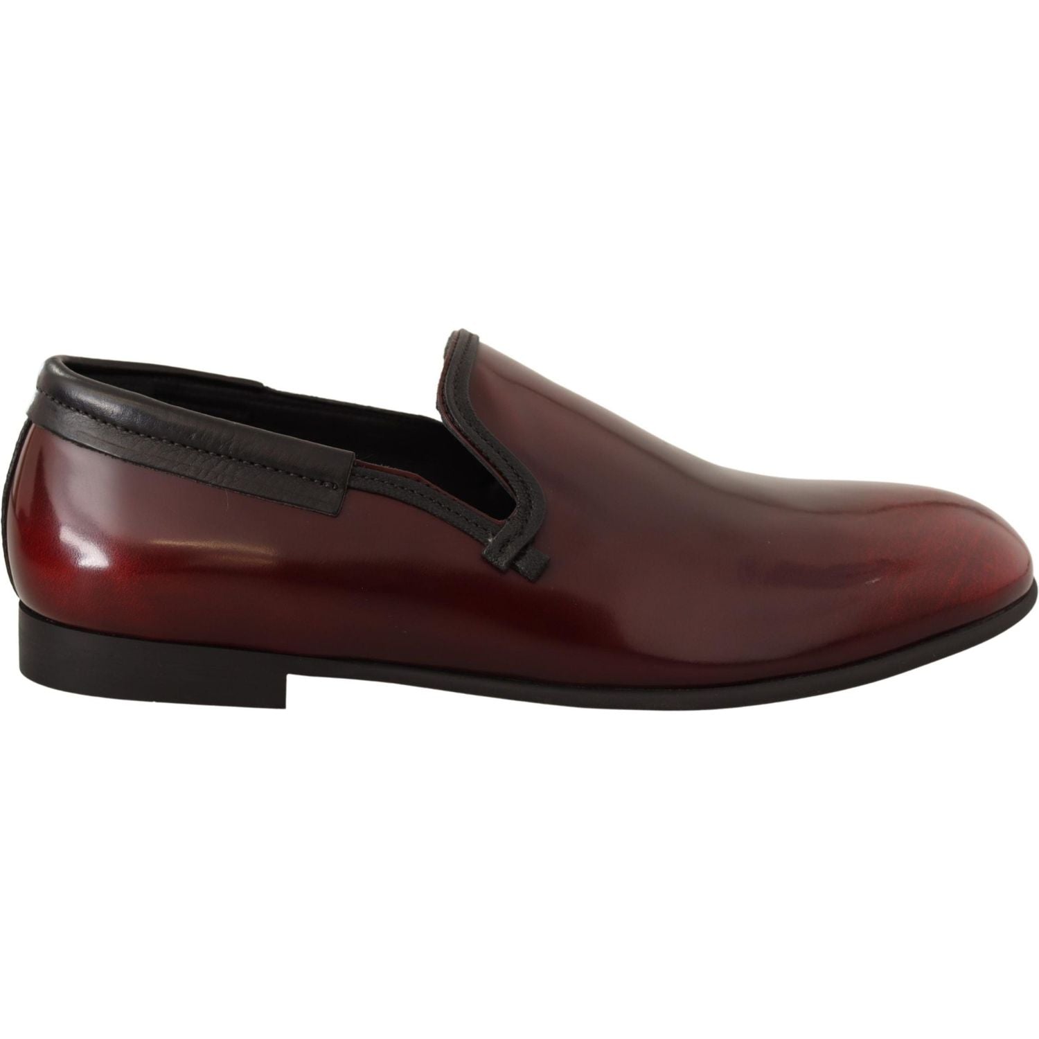 Dolce & Gabbana Bordeaux Patent Leather Dress Loafers Shoes