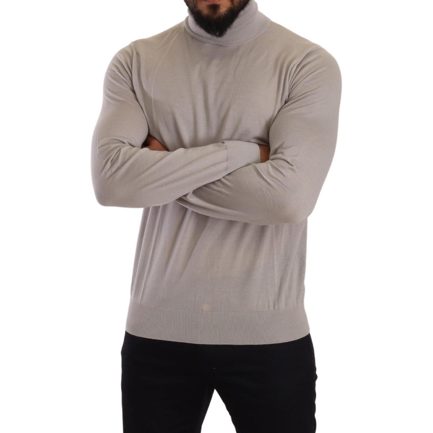 Dolce & Gabbana Gray Cashmere Turtleneck Pullover Sweater