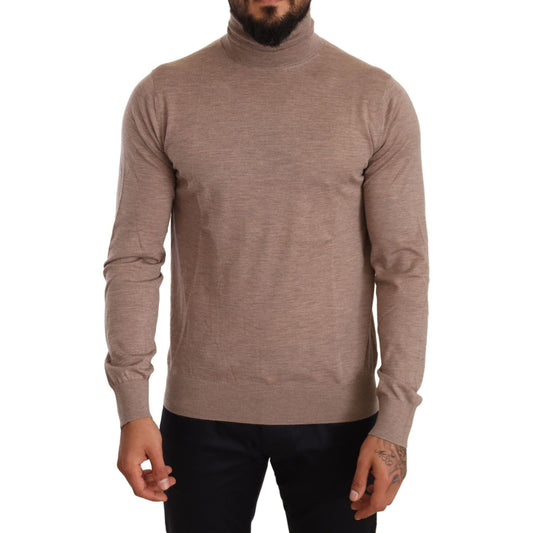 Dolce & Gabbana Brown Cashmere Turtleneck Pullover Sweater TSH6573 -50
