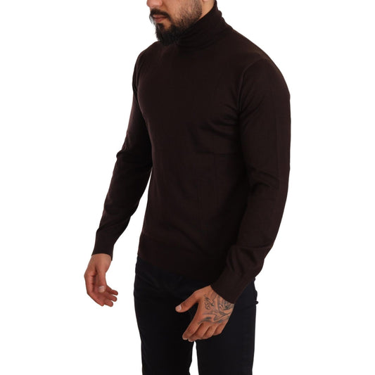 Dolce & Gabbana Brown Cashmere Turtleneck Pullover Sweater TSH6593 -46