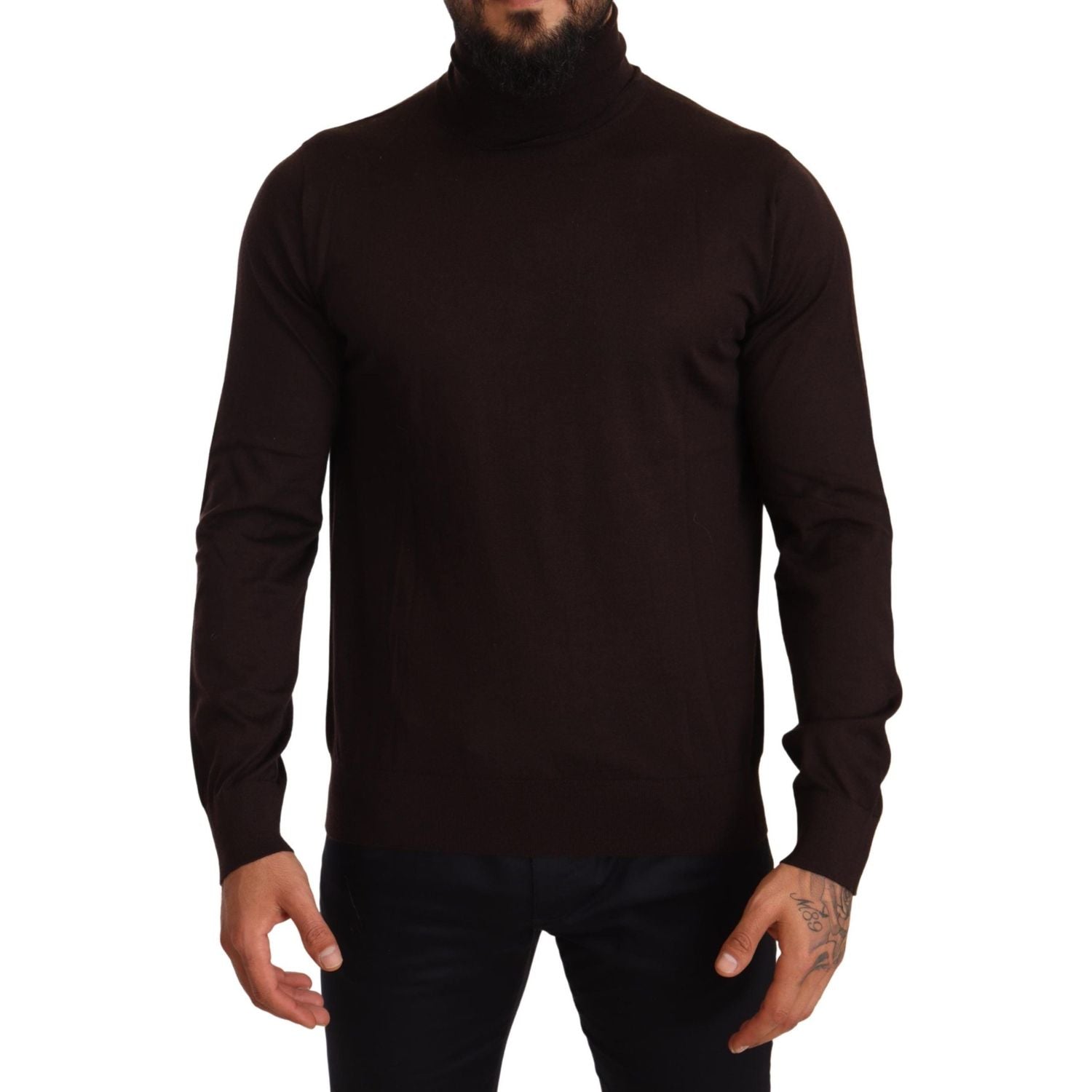 Dolce & Gabbana Brown Cashmere Turtleneck Pullover Sweater