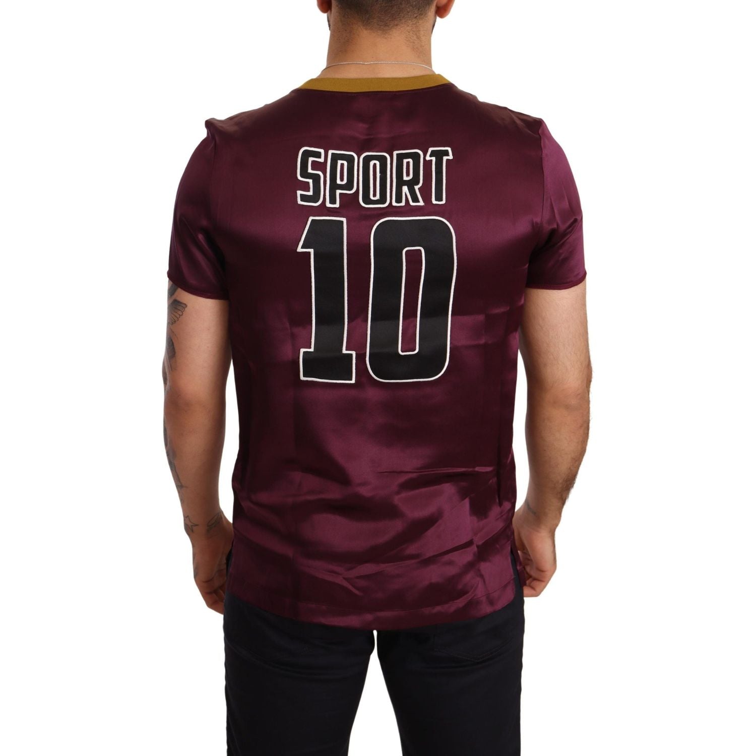 Dolce & Gabbana Purple Sport 10 Embroidery Crewneck T-shirt