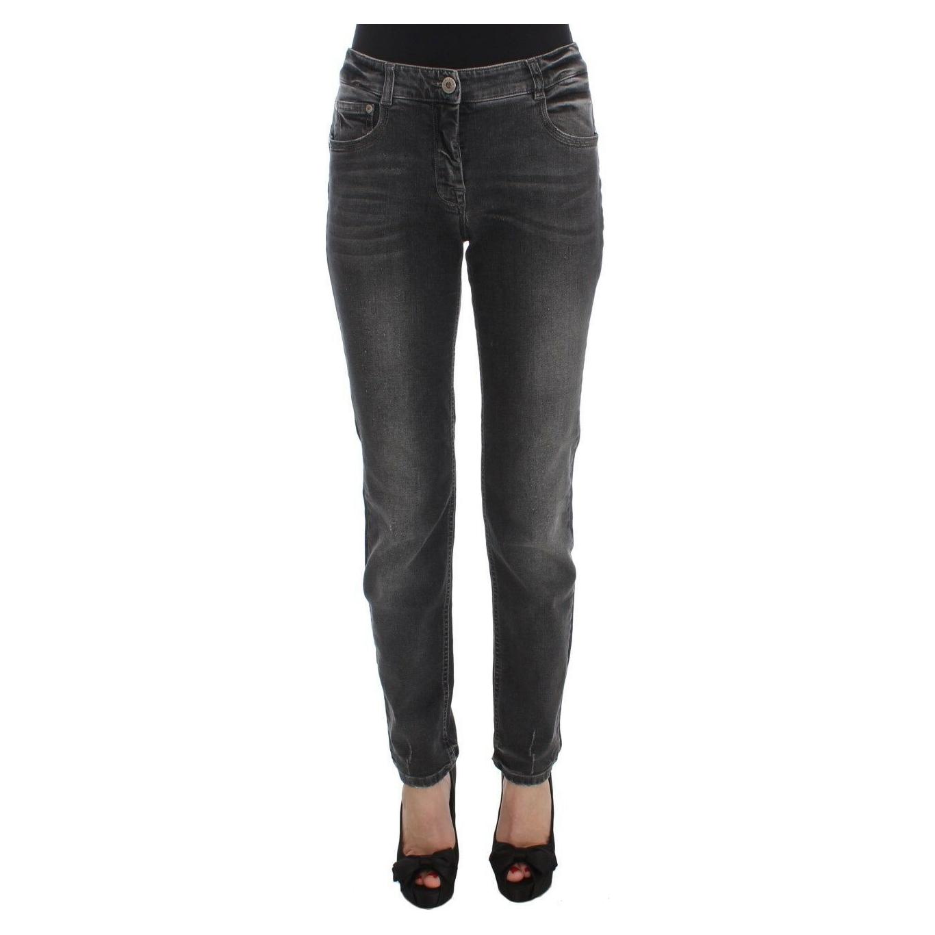 Ermanno Scervino Gray Wash Cotton Blend Stretch Jeans Pants Jeans & Pants