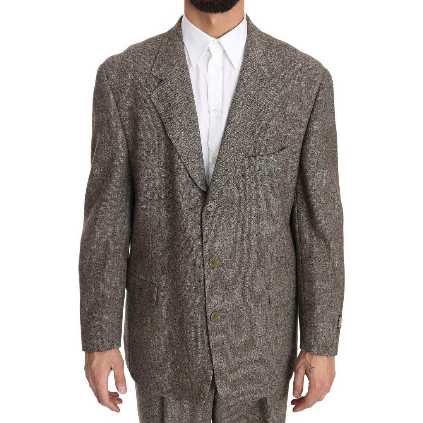 Fendi Brown Wool Regular Single Breasted Suit KOS1399-54