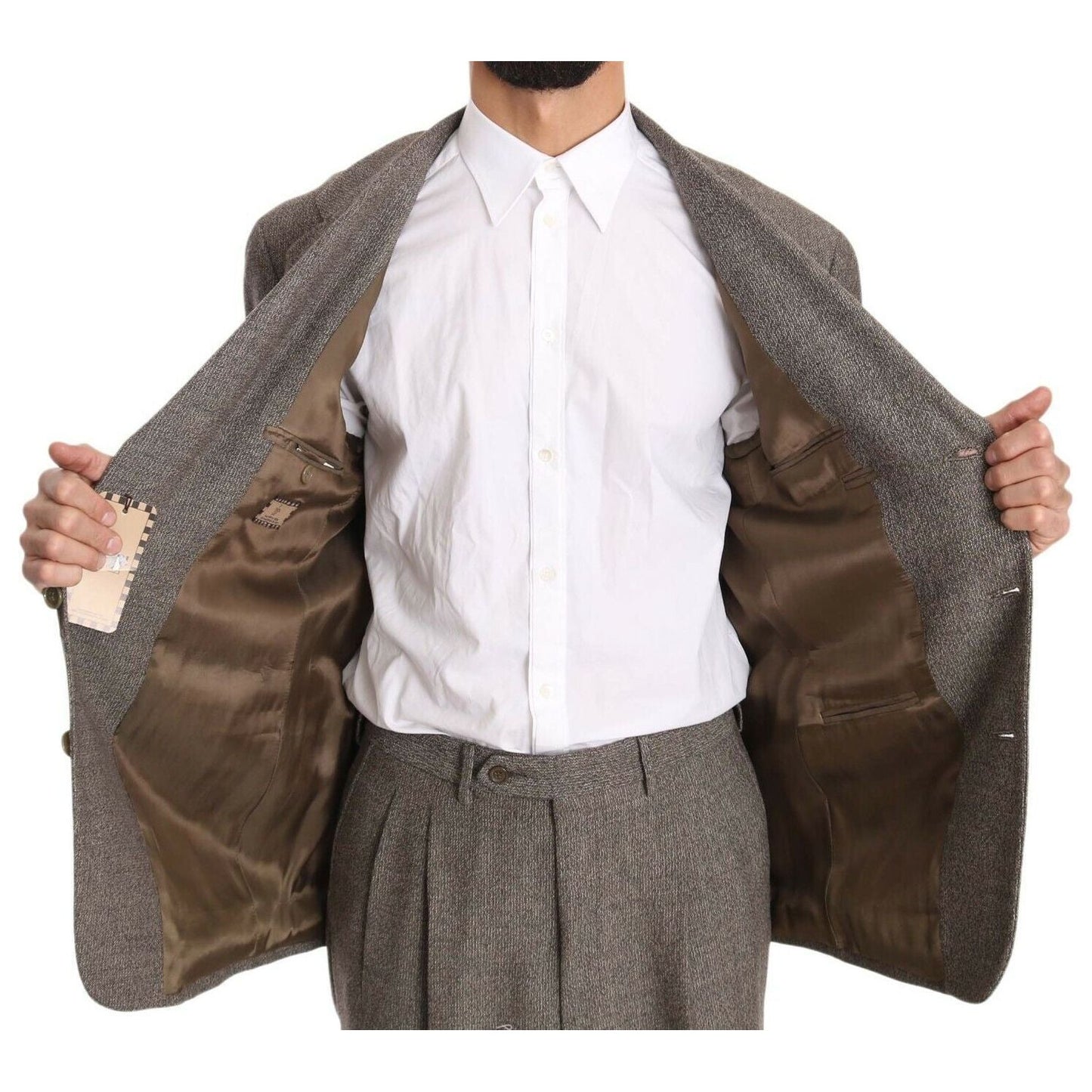 Fendi Brown Wool Regular Single Breasted Suit KOS1399-54
