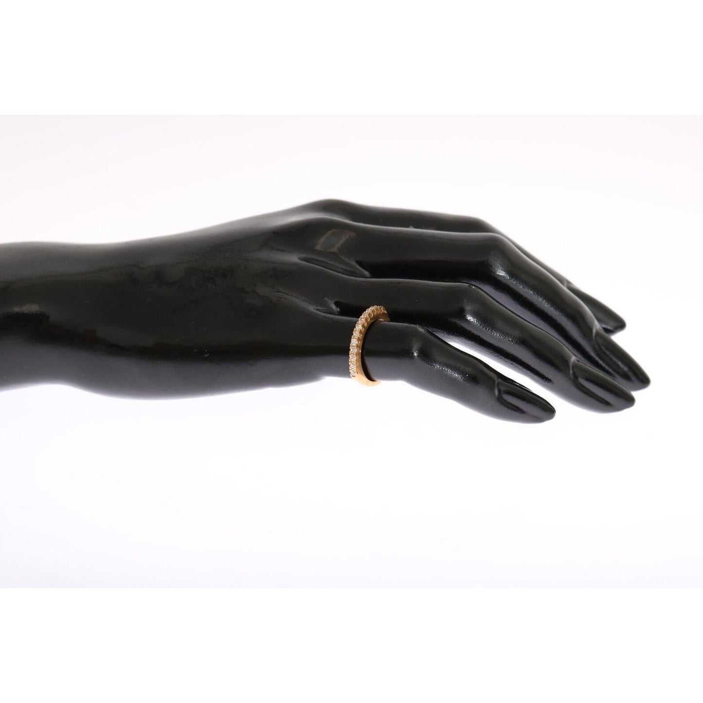 Nialaya Gold Authentic Womens Clear CZ Gold 925 Silver Ring Ring