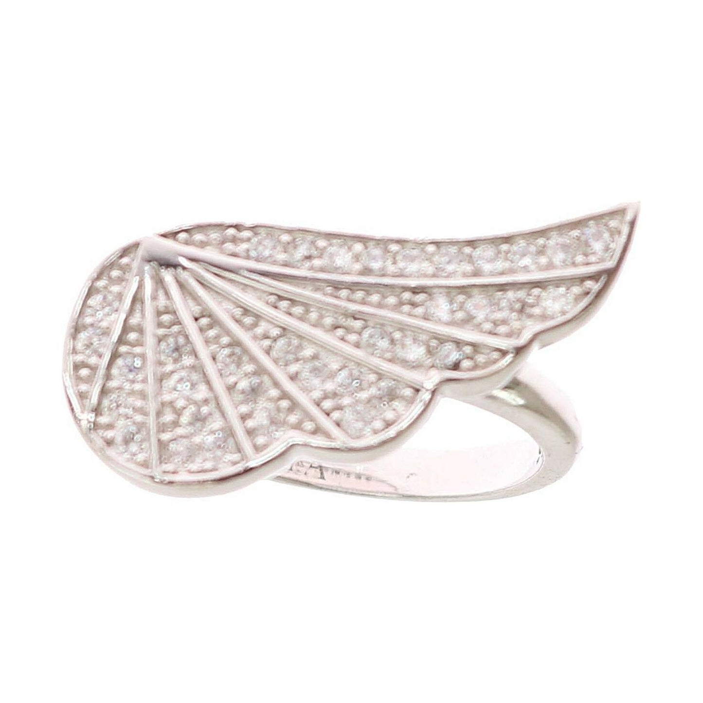 Nialaya Silver Womens Wing Clear CZ 925 Silver Ring Ring