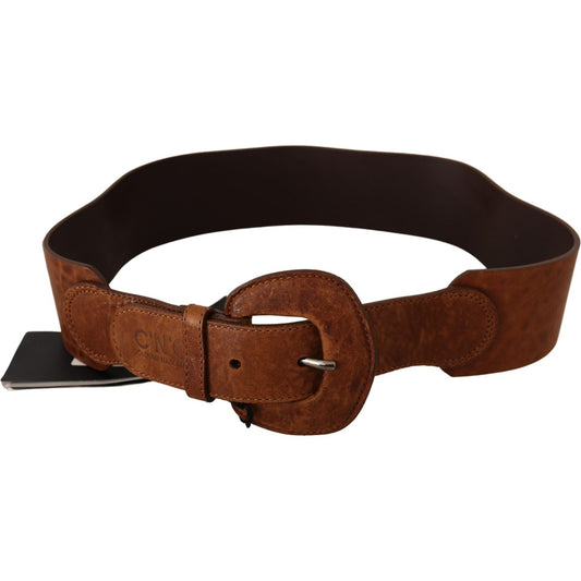 Costume National Brown Leather Fashion Waist Buckle Belt BEL61038 -80