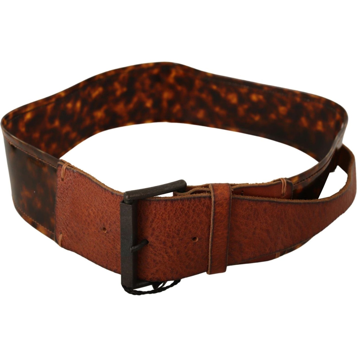 Ermanno Scervino Dark Brown Leather Buckle Waist Belt BEL61039 - 75