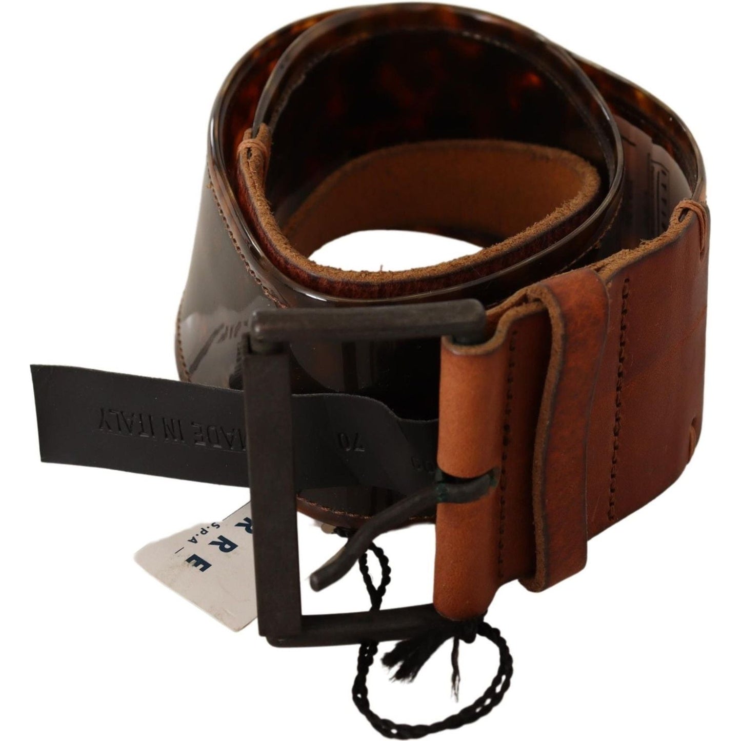Ermanno Scervino Dark Brown Leather Buckle Waist Belt BEL61039 - 75