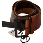 Ermanno Scervino Dark Brown Leather Buckle Waist Belt BEL61039 - 75