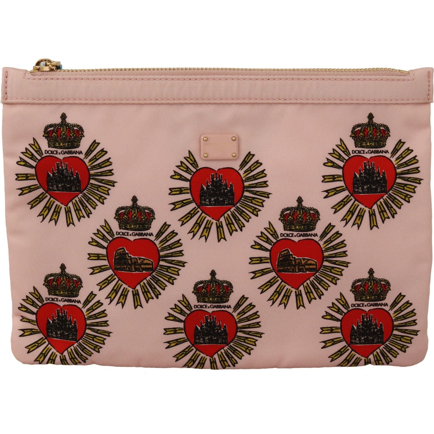 Dolce & Gabbana Clutch Pink D&G Logo Devotion Heart Toiletry Pouch Wallet