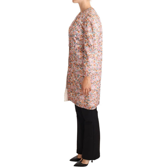 Dolce & Gabbana Multicolor Floral Print Silk Trench Coat Jacket JKT3042-40